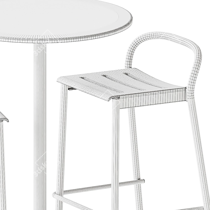 Muuto Linear Steel Cafe Set 3D model image 7