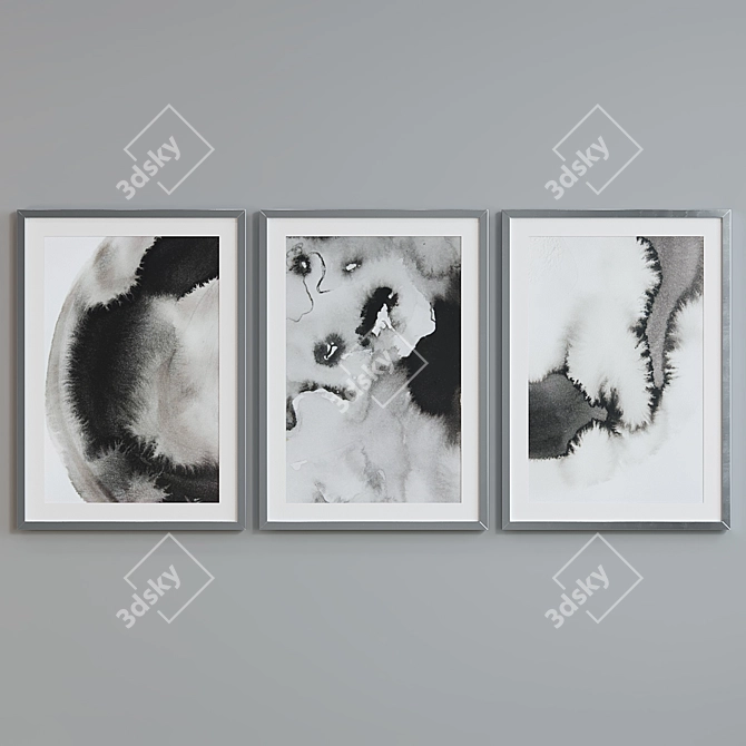 Modern Abstract Picture Frame Set 3D model image 3