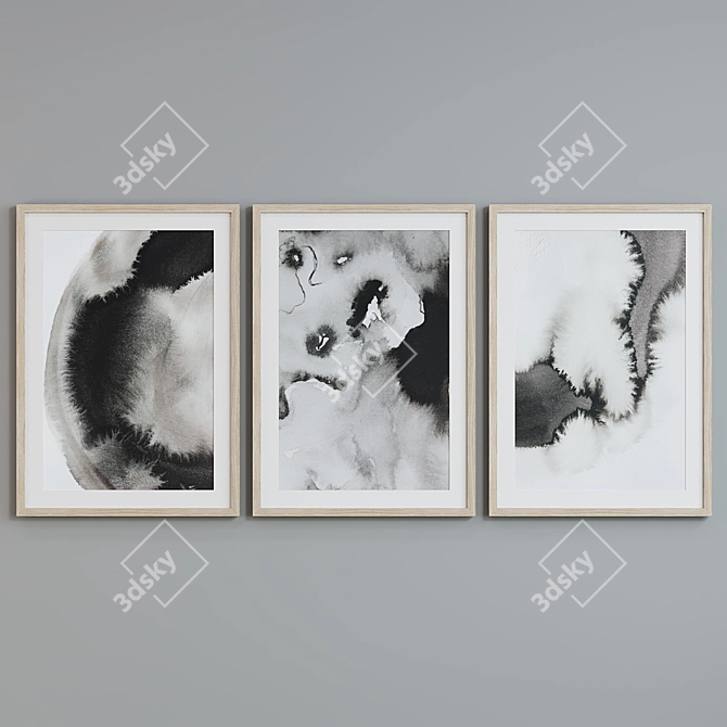 Modern Abstract Picture Frame Set 3D model image 5