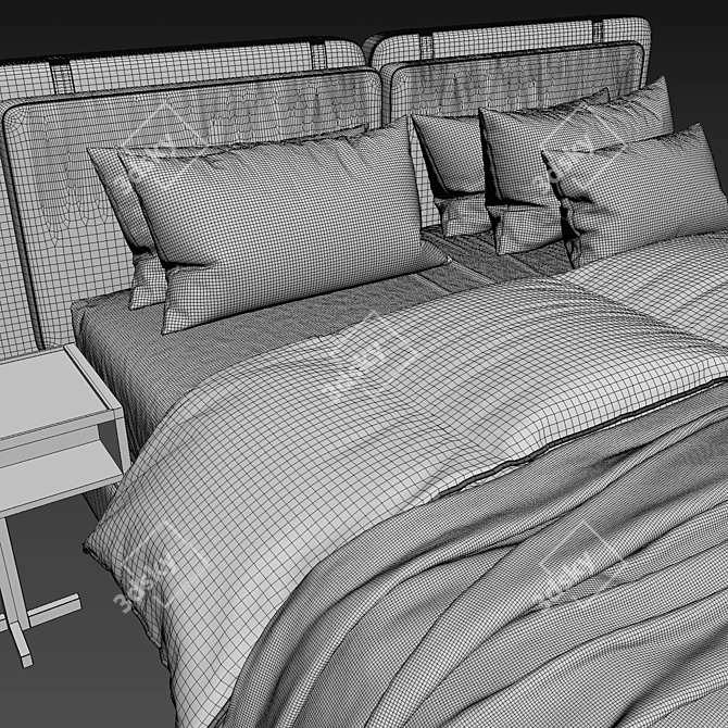 Sophisticated Minotti Tatlin Soft Bed 3D model image 5