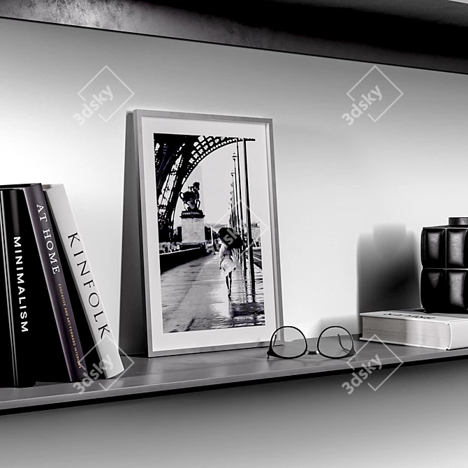 Modern Decor Shelf Set 3D model image 2