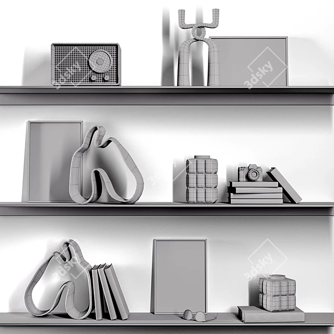 Modern Decor Shelf Set 3D model image 5