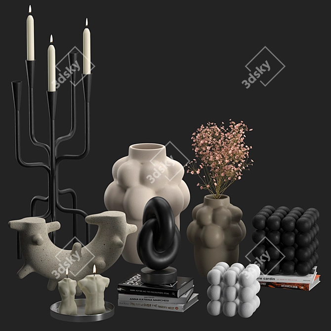 Stylish Corner Design Decor Set 3D model image 2