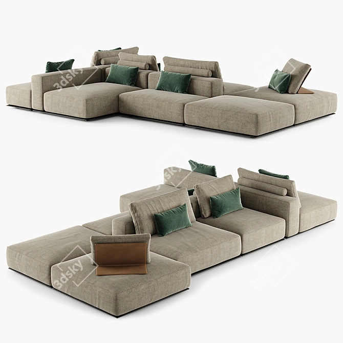 Modern Westside Sofa in Vray 3D model image 2