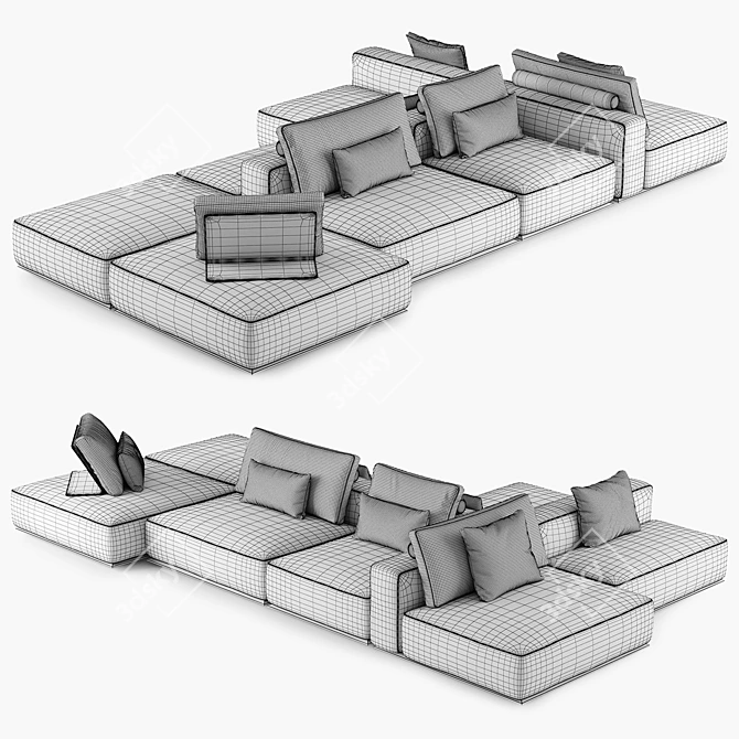 Modern Westside Sofa in Vray 3D model image 6