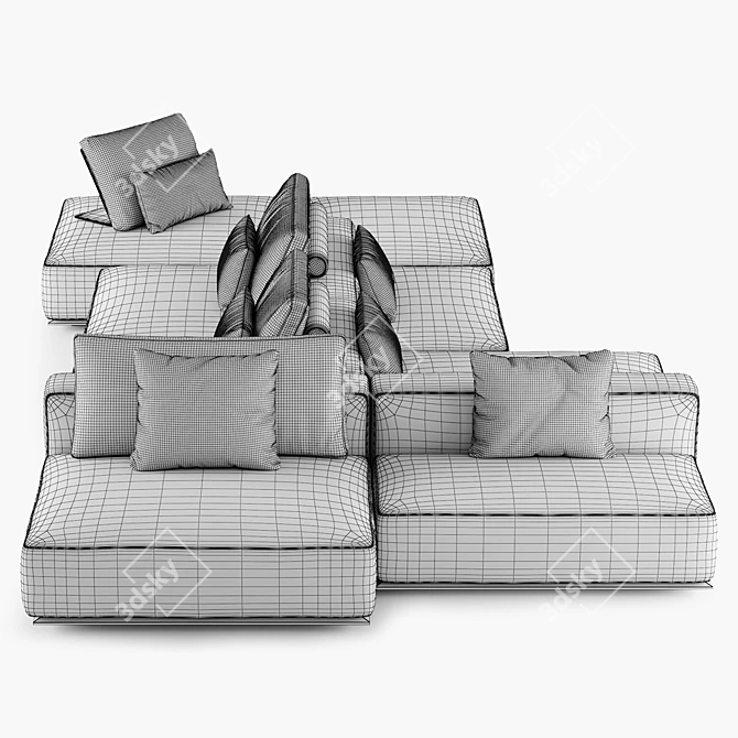 Modern Westside Sofa in Vray 3D model image 7