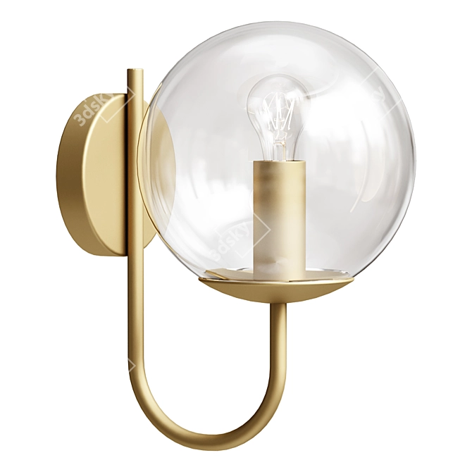 Moricio Brass and Glass Sconce 3D model image 1