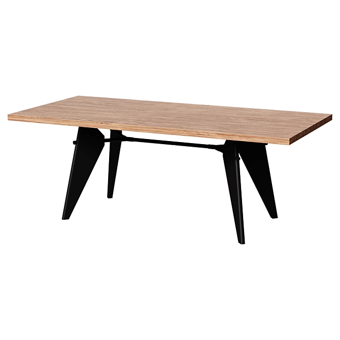 Gueridon 180x90 cm Walnut Dining Table 3D model image 1