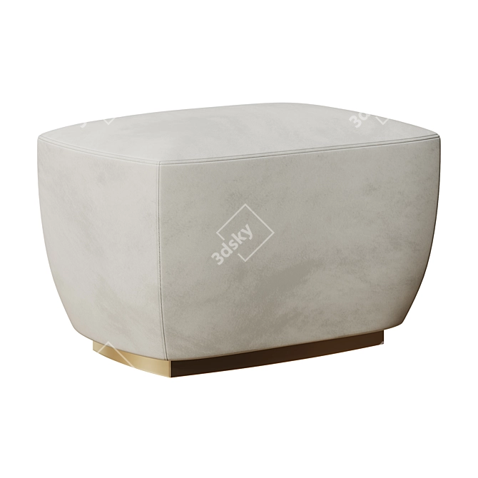 Stylish Metal Fabric Pouff Stool 3D model image 1