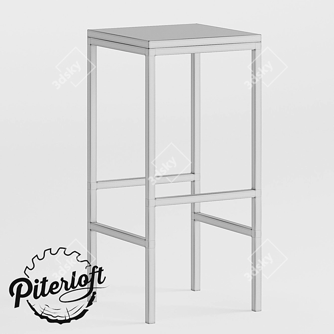 Customizable Cassi Loft Bar Stool 3D model image 2