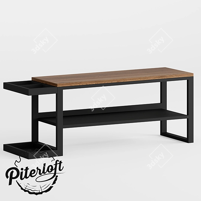  Loft Bench with Umbrella Stand 3D model image 1