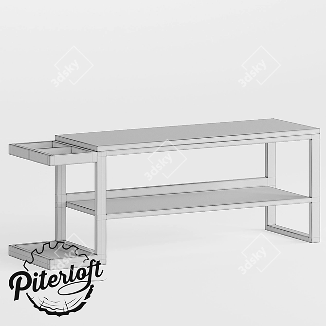  Loft Bench with Umbrella Stand 3D model image 2