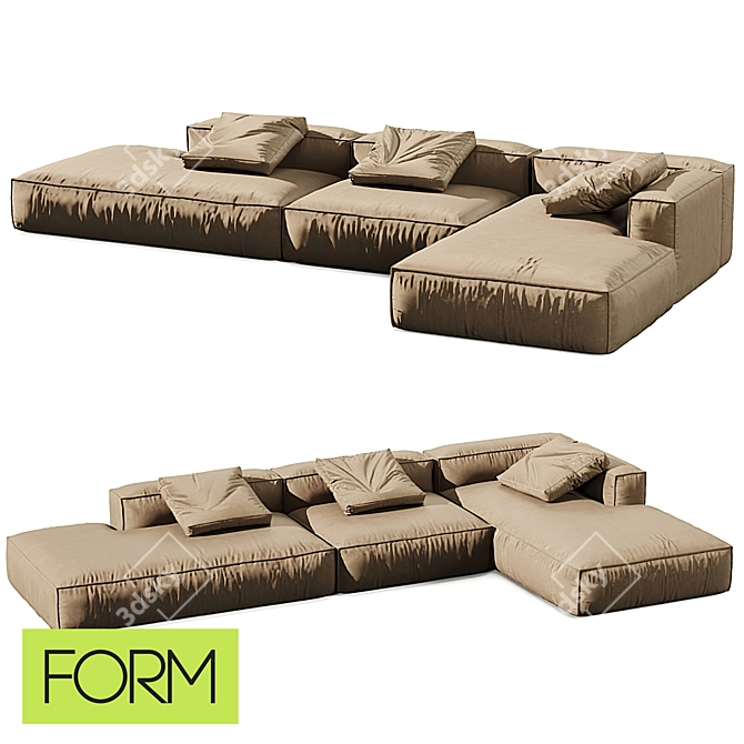 Sleek Sofa Loft by FORM Mebel 3D model image 3