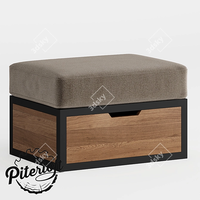  Industrial Style German Bench 3D model image 1