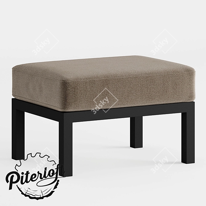 Metal Textile Loft Bench 3D model image 1