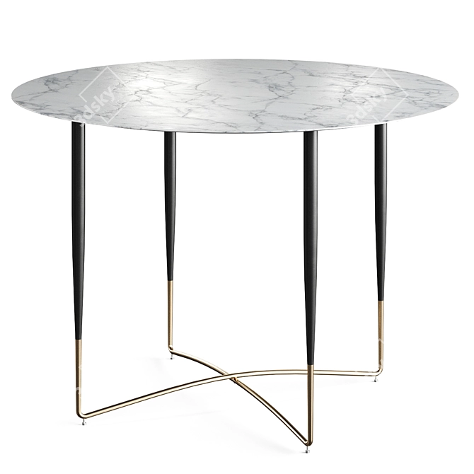 Round Marble Kitchen Table, Larson 3D model image 1