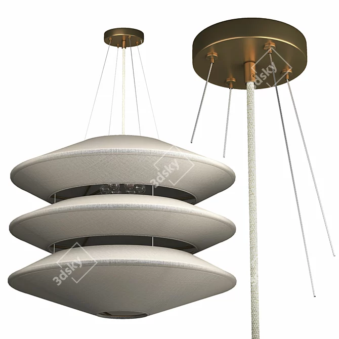 Elegant Kyoto Chandelier Light Fixture 3D model image 1