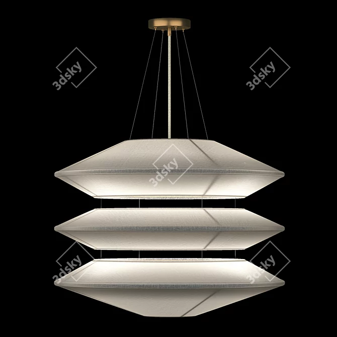 Elegant Kyoto Chandelier Light Fixture 3D model image 3