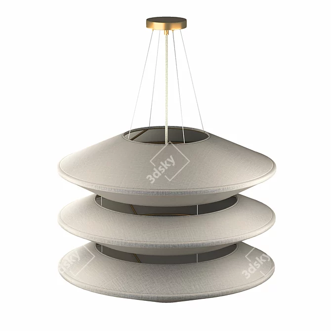 Elegant Kyoto Chandelier Light Fixture 3D model image 4