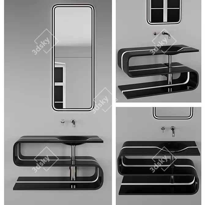 Designer S-SHAPE GT Sink 3D model image 1