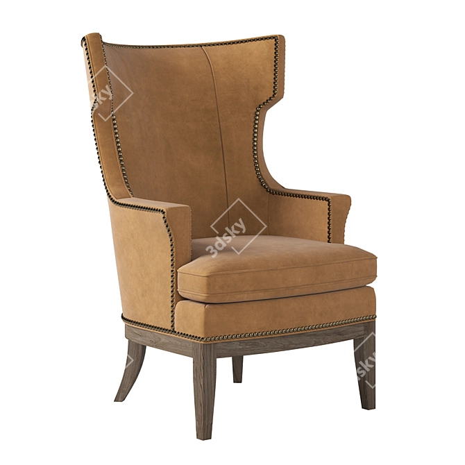 Luxury Chateau Wing Chair Inclination 3D model image 2