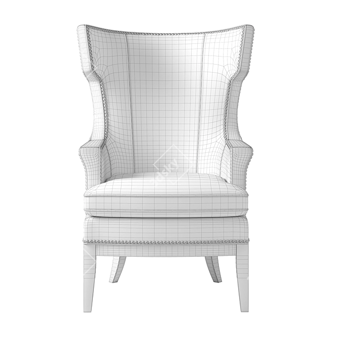 Luxury Chateau Wing Chair Inclination 3D model image 5