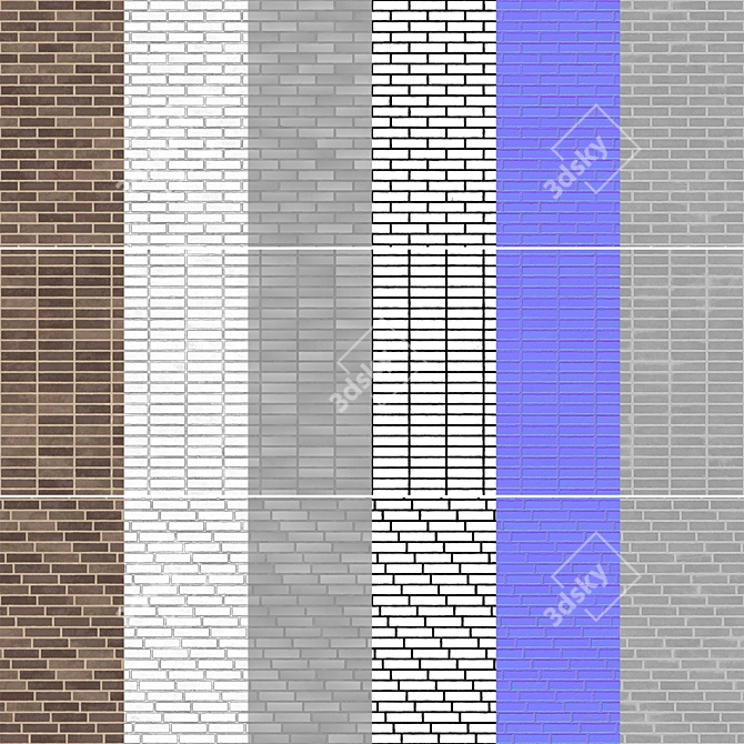 Seamless Brick Texture Pack 3D model image 5