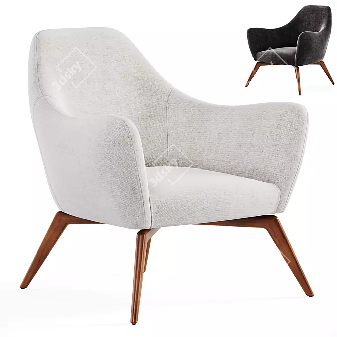 Modern LINA Armchair 3D Model 3D model image 1