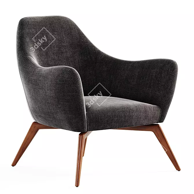 Modern LINA Armchair 3D Model 3D model image 2