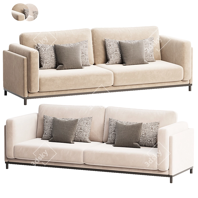 Modern TIME Design Sofa Marconato 3D model image 1