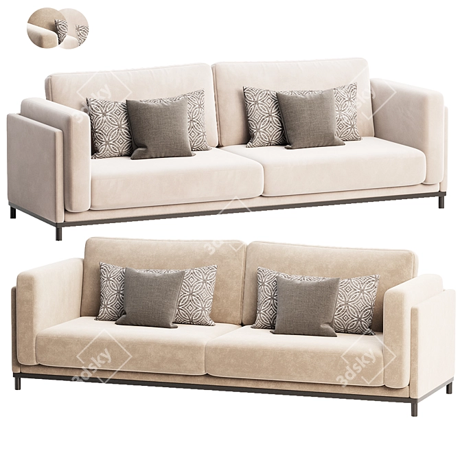 Modern TIME Design Sofa Marconato 3D model image 2