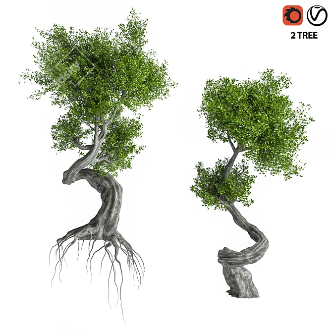 Sculpted Tree Duo, 2016 Design 3D model image 1