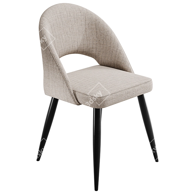 Mael Beige Steel Dining Chair 3D model image 1