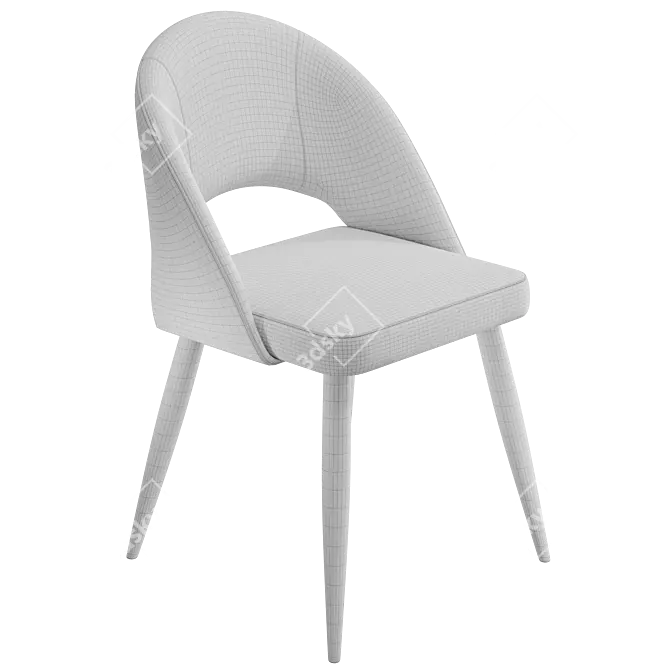 Mael Beige Steel Dining Chair 3D model image 2