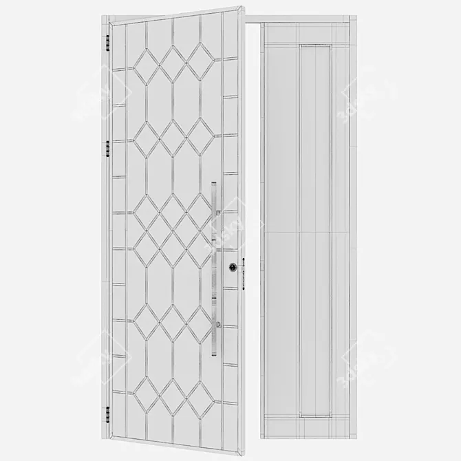 Corona Aluminium Door 293 Render 3D model image 4