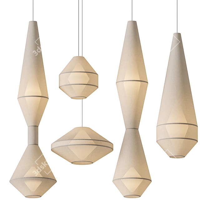 Elegant Mayu Pendant Lamps 3D model image 4