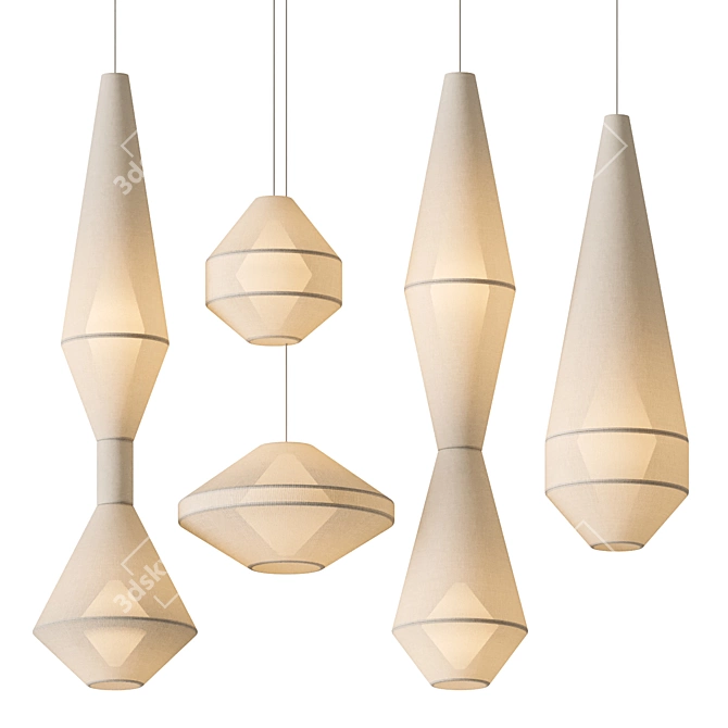 Elegant Mayu Pendant Lamps 3D model image 5