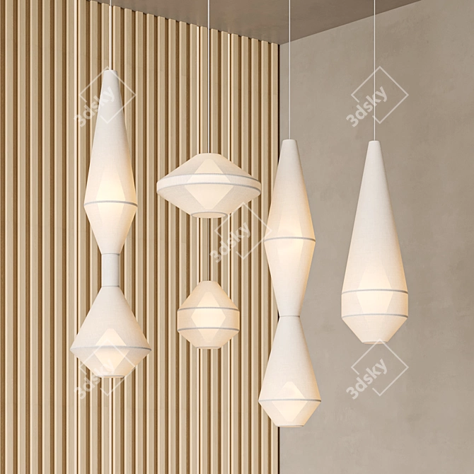 Elegant Mayu Pendant Lamps 3D model image 7