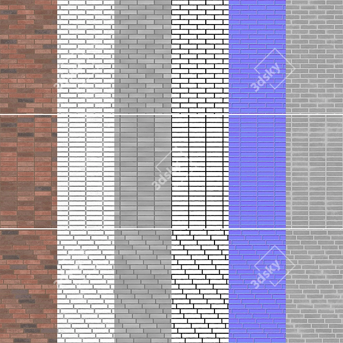 Seamless Brick Texture Pack 3D model image 5