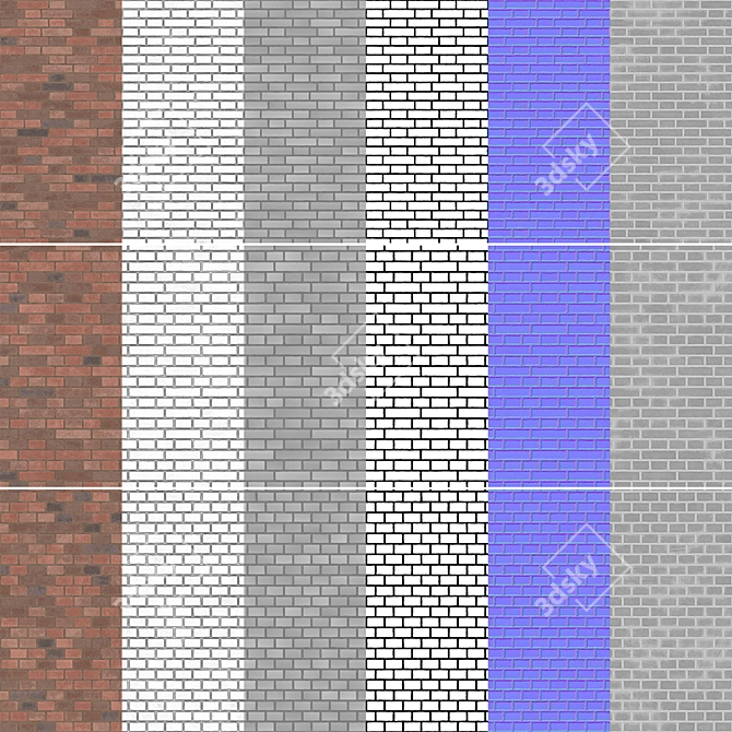 Seamless Brick Texture Pack 3D model image 6