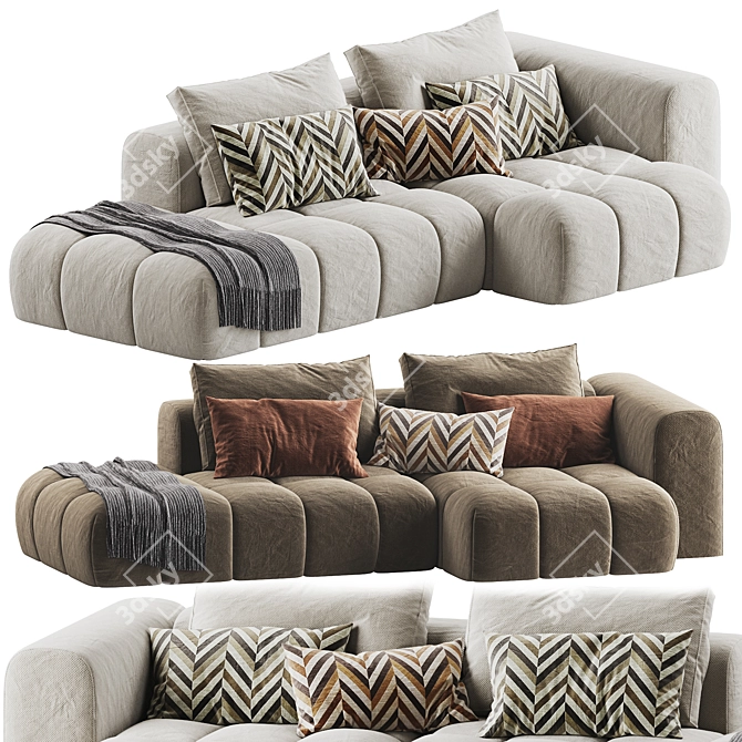 Modern Shamara Sofa Set: Multicolor Options 3D model image 1