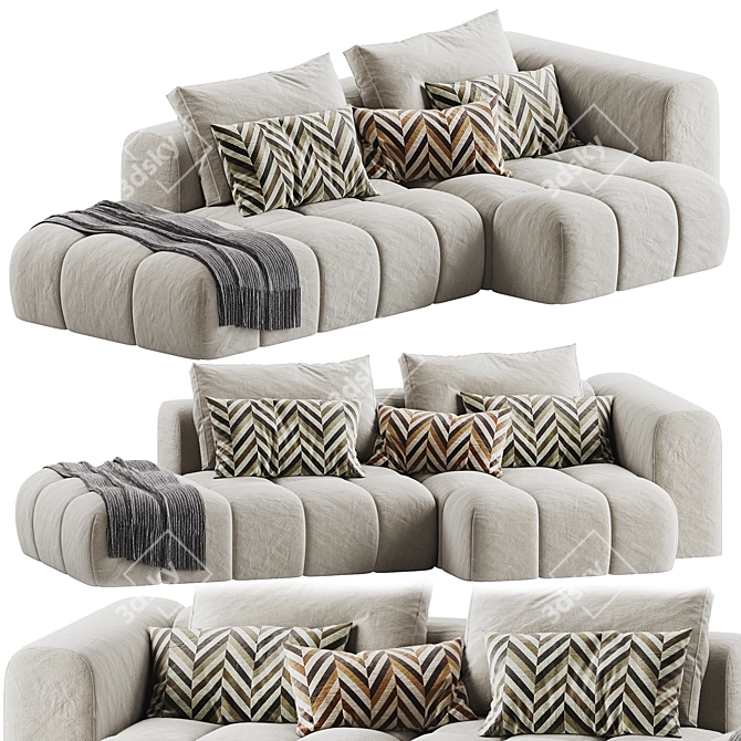 Modern Shamara Sofa Set: Multicolor Options 3D model image 3