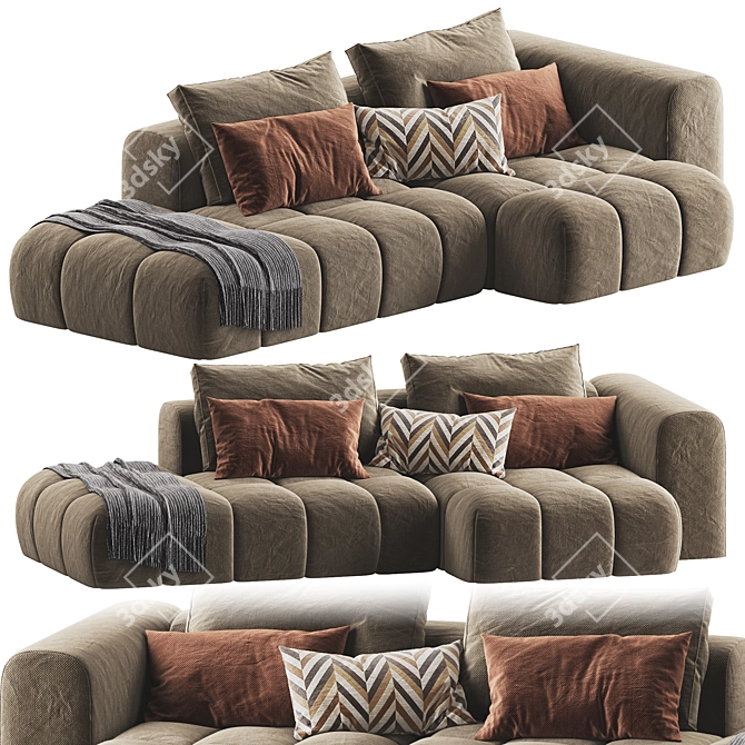 Modern Shamara Sofa Set: Multicolor Options 3D model image 7