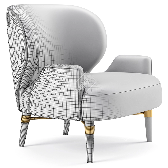 Luxurious Louis I Armchair: V-Ray Model 3D model image 6