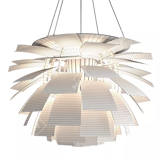 Modern Black Artichoke Pendant Light 3D model image 2