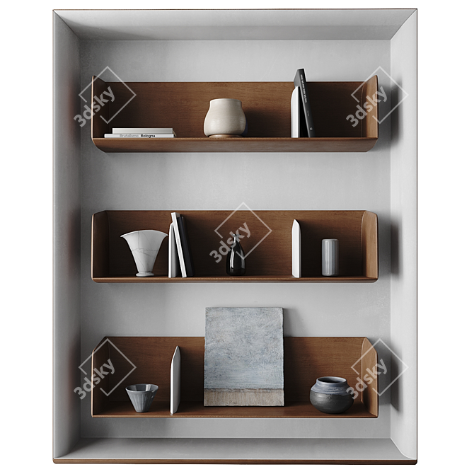 Decorative Set and Shelving Unit 3D model image 2