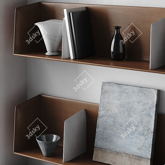 Decorative Set and Shelving Unit 3D model image 6