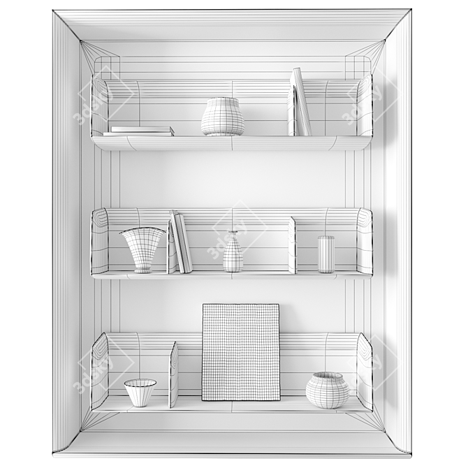 Decorative Set and Shelving Unit 3D model image 7