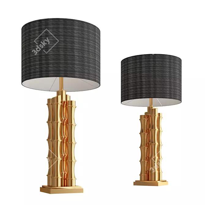 Elegant Brass Table Lamp 3D model image 1