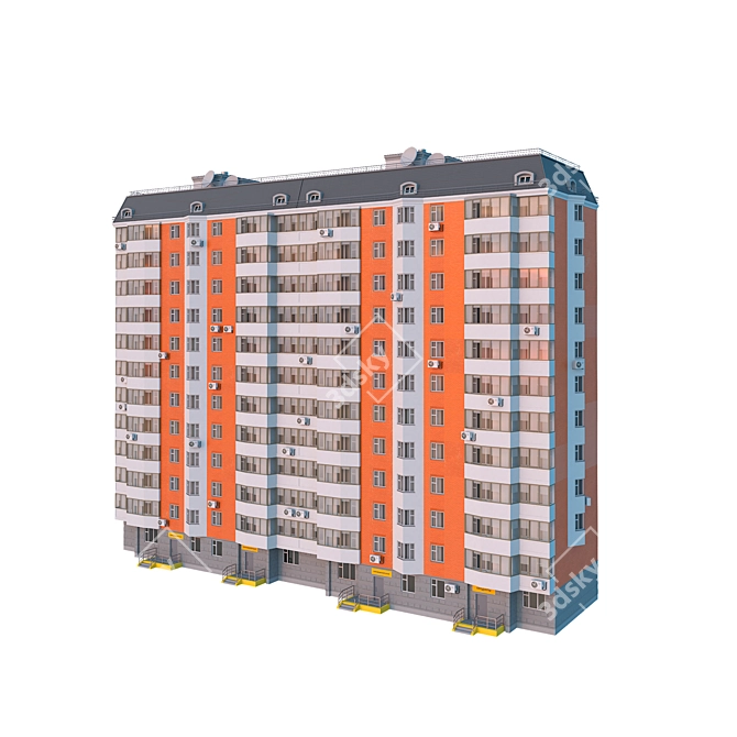 Modern Multilevel Architectural Model 3D model image 3